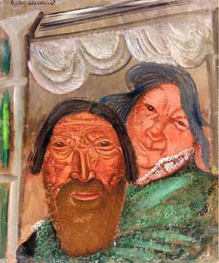 Two faces in the window