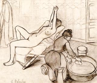 Adele Preparing the Tub and Ketty with Arms Raised