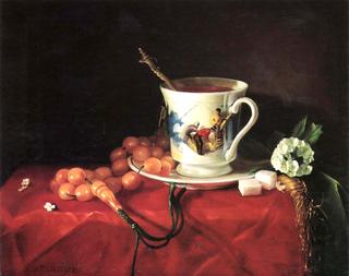 Still-Life with a Cup of Tea and Prayer Beads