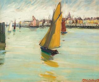 Fishing Boats Entering the Harbour of Ostend