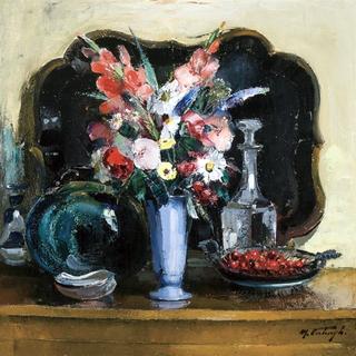 Still life with black tray