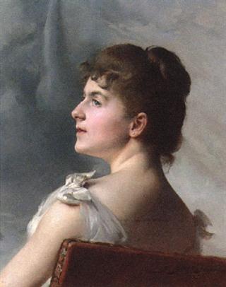 Portrait of a Lady Seated in a Chair in a White Cocktail Dress