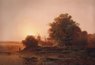 Summer Landscape with Windmills