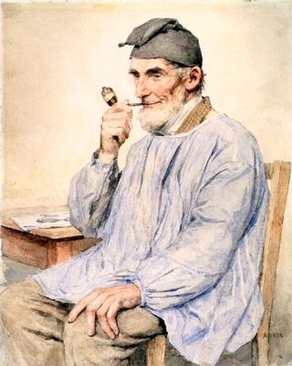 Sitting Farmer with Pipe