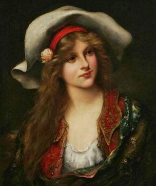 Young Woman with Floppy Hat