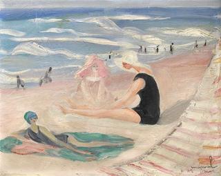 Bathers on the Beach in Biarritz
