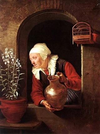 Old Woman with Jug at a Window