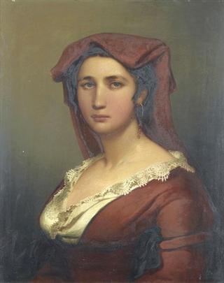 Portrait of an Italian Woman in a Red Dress