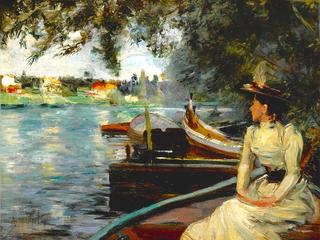 Élégante au bord de l'eau