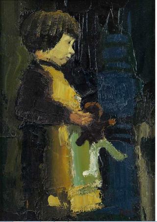 Child holding a toy