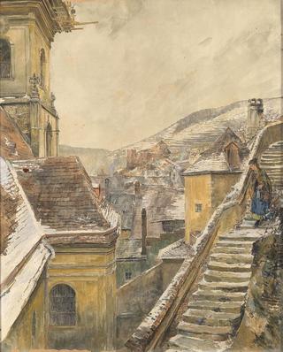 The Frauenbergstiege (a staircase) in Stein/Donau