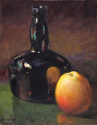 静物画-苹果和瓶子