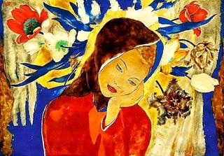 Portrait of a Girl with Flowers