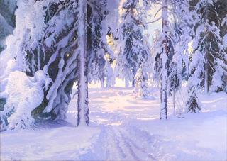 Winter Landscape with Snow-Covered Trees