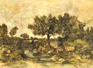 Cows by the Pond at Berry
