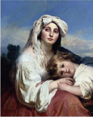 Italian woman and her child