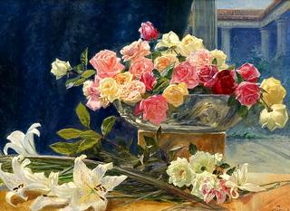 Still Life with Lilies and Roses