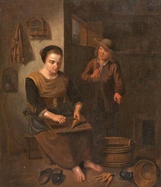 Kitchen Interior with Woman and Child