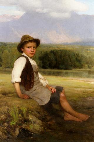 A Young Boy in A Summer Landscape