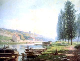 Barges on the Loing, Morning Effect