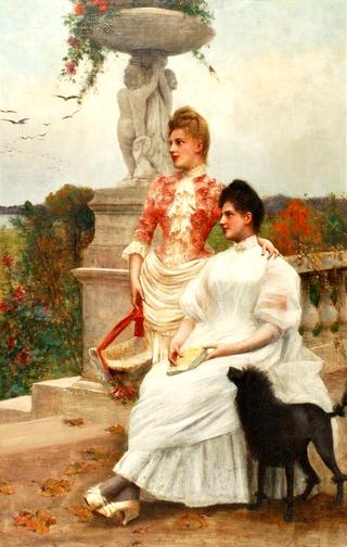 Elegant Company Admiring a Country Garden