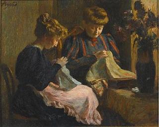 Two Women Sewing