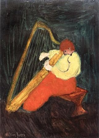 Harpo Marx Playing the Harp