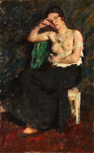 A semi nude female