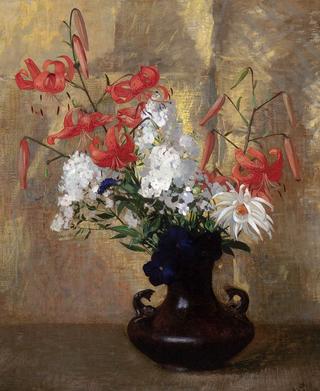 Tiger Lilies in Black Vase