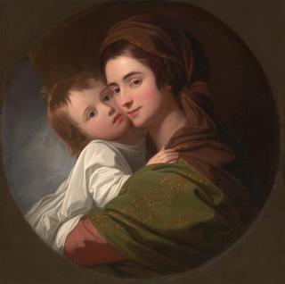 艺术家的妻子伊丽莎白和他们的儿子拉斐尔