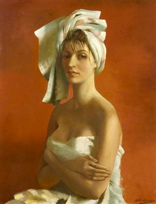 Portrait of a bathed lady