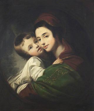 艺术家的妻子伊丽莎白·舍威尔和他们的儿子拉斐尔·拉马尔·韦斯特