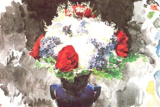 Flowers in a Blue Vase