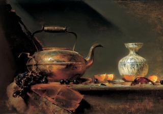 Copper Kettle and Chinese Vase