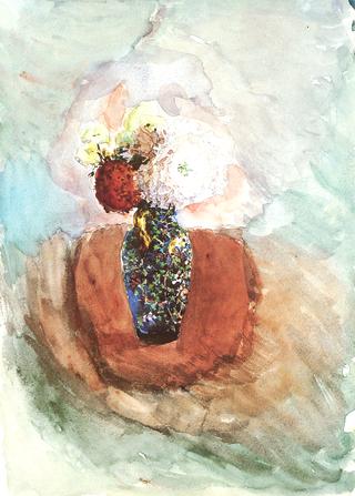 Flowers in a Blue Vase