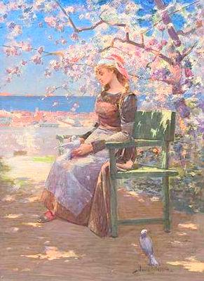 Girl with Doves