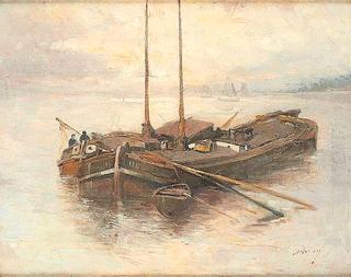 Barges at Sunset