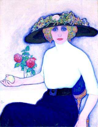 Woman with a Peach