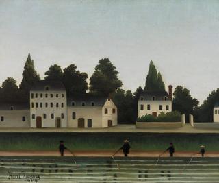 Landscape and Four Fisherman