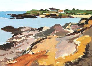 Coastal Scene with Cottages