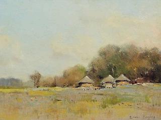Landscape with Huts
