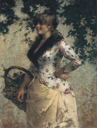A Young Lady in a Vineyard