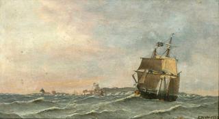 An English barque along the coast of Christiansø Island