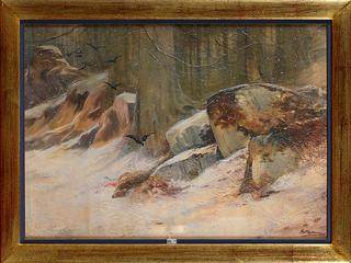 Hunting Scene in Winter