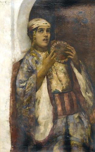 Young Moroccan with Tamborine