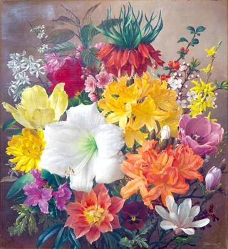 A colourful bouquet of spring flowers