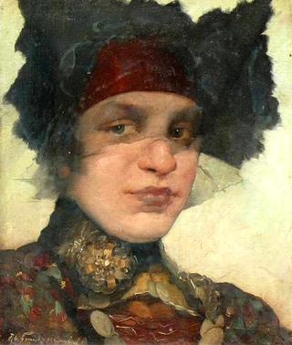 Portrait einer jungen Frau in Dachauer Tracht