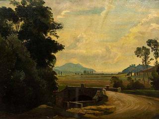 Country Road over a Bridge with Mountains and the Sea Beyond