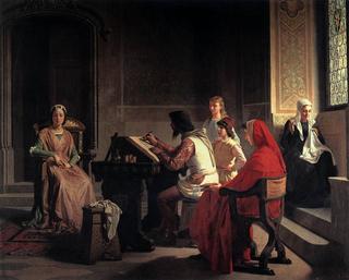 Simone Memmi Drawing Laura’s Portrait for Petrarch