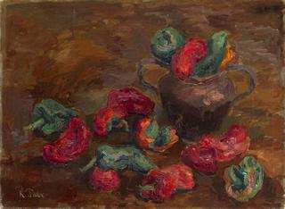 Still Life with Peppers and a Pot